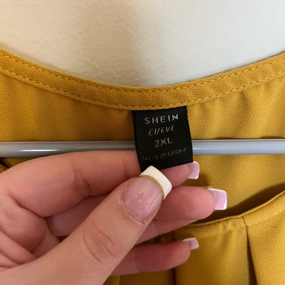 Shein Mustard Yellow Blouse - Picture 6 of 7